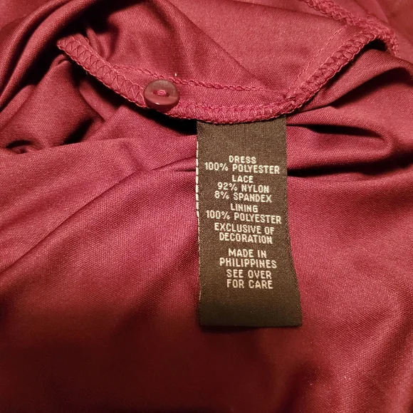 BCX Burgandy Lace Dress - Picture 13 of 13
